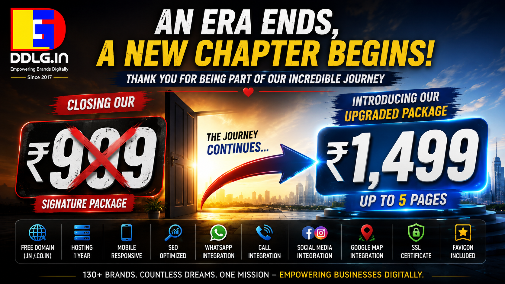 The End of an Era, The Beginning of a New Chapter: Saying Goodbye to Our ₹999 Website Package